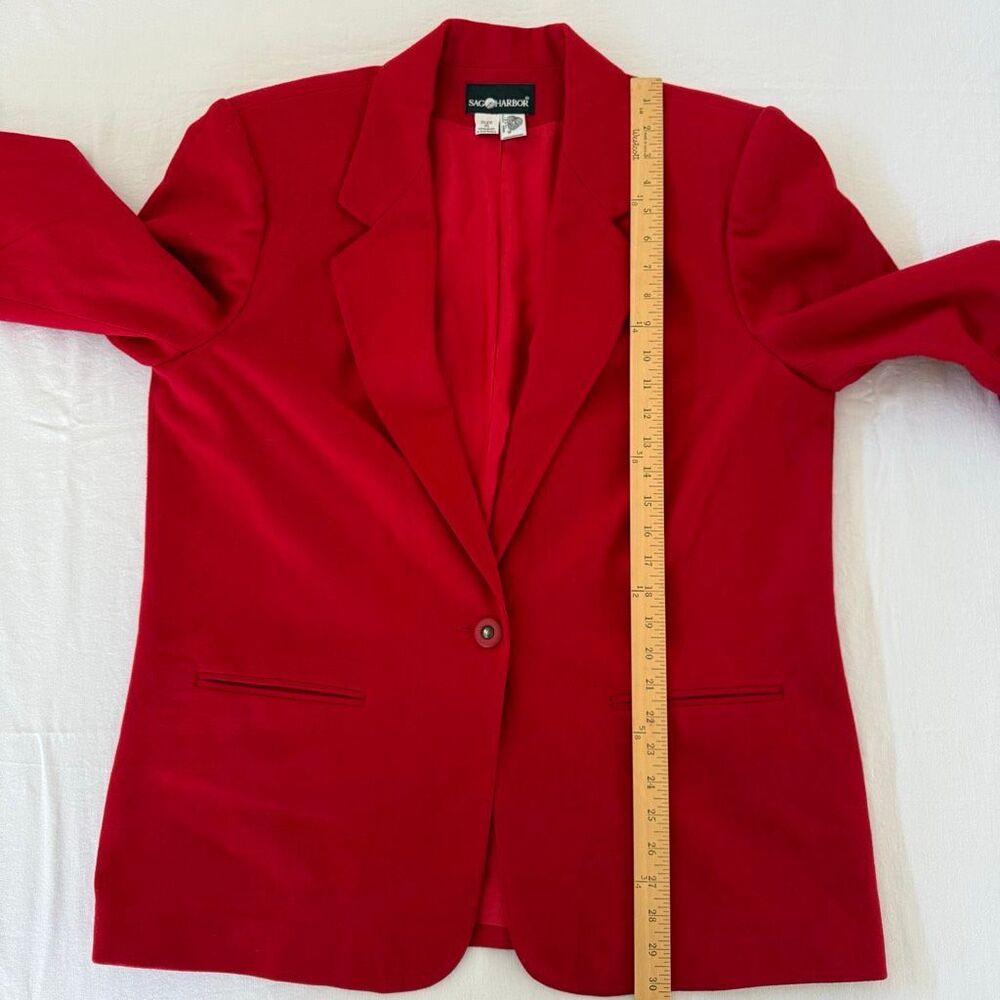 Sag Harbor | Red Wool Blazer | Classic Two Button | Fully Lined | Women’s 16 - Picture 8 of 13